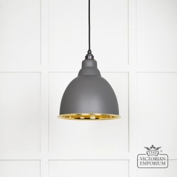 Brindle pendant light in Smooth brass and Bluff finish