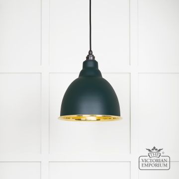 Brindle Pendant Light In Smooth Brass And Dingle Finish 49518di Main L
