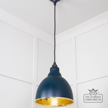 Brindle Pendant Light In Smooth Brass And Dusk Finish 49518du 2 L