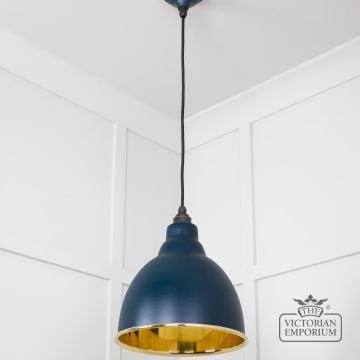 Brindle Pendant Light In Smooth Brass And Dusk Finish 49518du 3 L