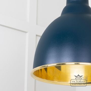 Brindle Pendant Light In Smooth Brass And Dusk Finish 49518du 4 L