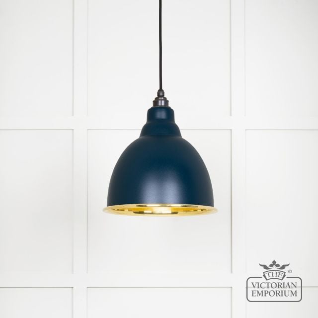 Brindle Pendant Light In Smooth Brass And Dusk Finish 49518du Main L