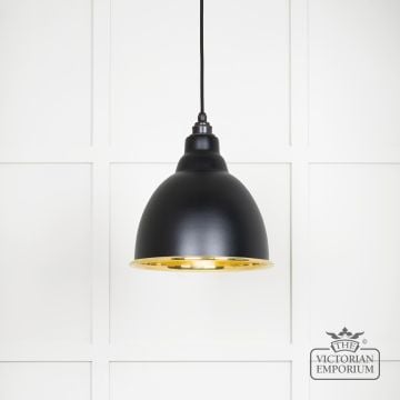 Brindle Pendant Light In Smooth Brass And Black Finish 49518eb Main L