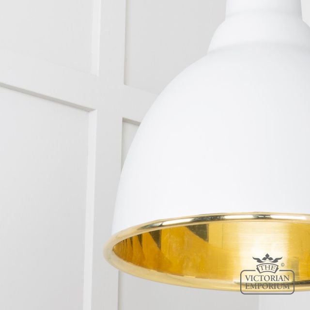 Brindle Pendant Light In Smooth Brass And Flock Finish 49518f 4 L