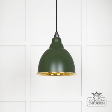 Brindle pendant light in Smooth brass and Heath finish
