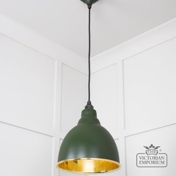 Brindle Pendant Light In Smooth Brass And Heath Finish49518h 2 L