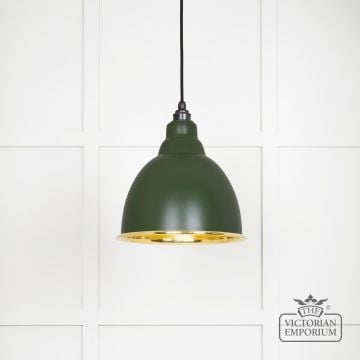 Brindle Pendant Light In Smooth Brass And Heath Finish49518h Main L