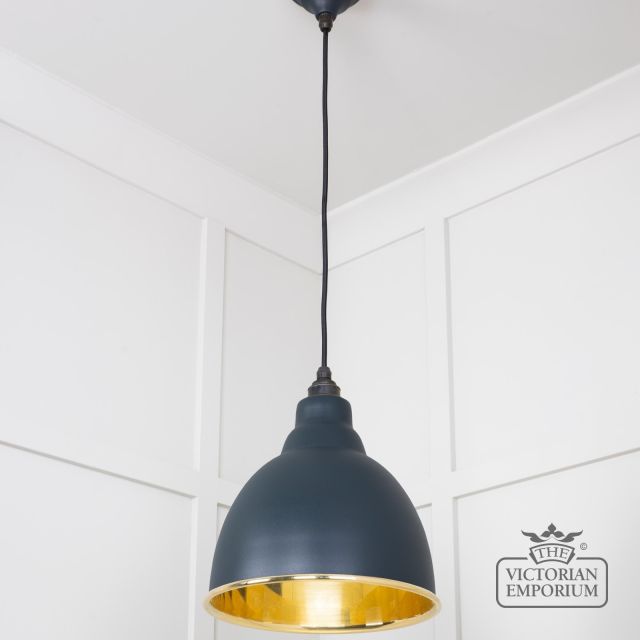 Brindle Pendant Light In Smooth Brass And Soot Finish 49518so 2 L