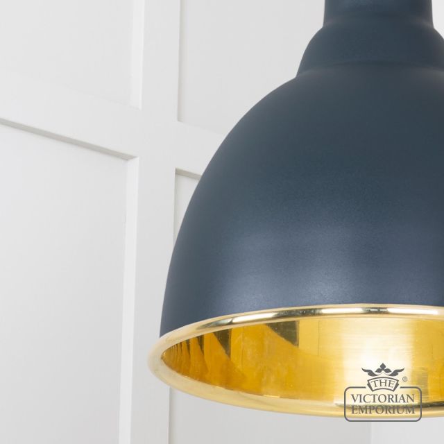 Brindle Pendant Light In Smooth Brass And Soot Finish 49518so 4 L