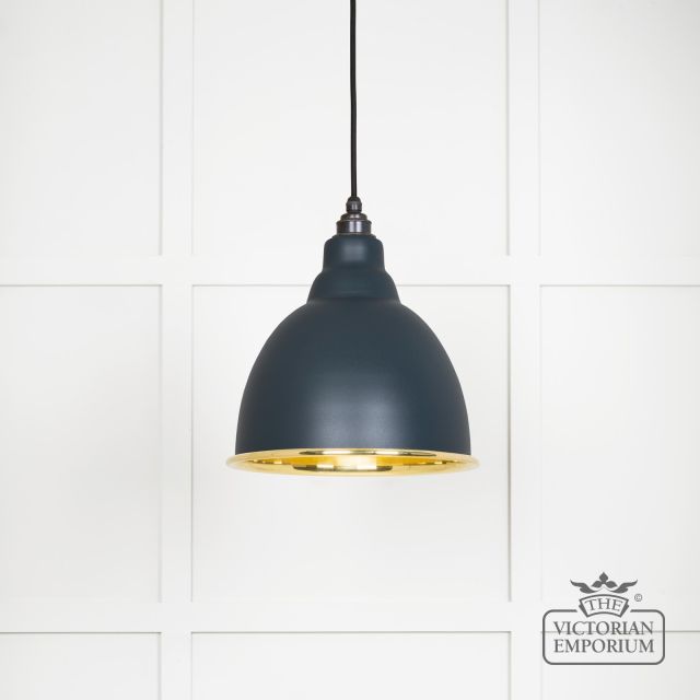 Brindle Pendant Light In Smooth Brass And Soot Finish 49518so Main L