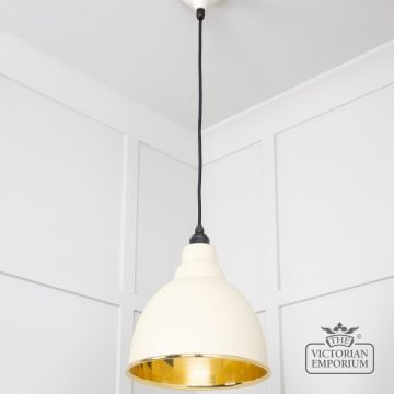 Brindle Pendant Light In Smooth Brass And Teasel Finish 49518te 2 L