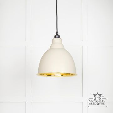 Brindle Pendant Light In Smooth Brass And Teasel Finish 49518te Main L