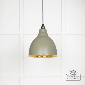 Brindle Pendant Light In Smooth Brass And Tump Finish 49518tu 1 L