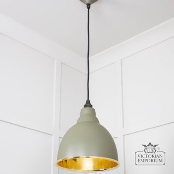 Brindle Pendant Light In Smooth Brass And Tump Finish 49518tu 2 L