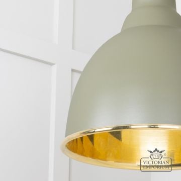 Brindle Pendant Light In Smooth Brass And Tump Finish 49518tu 4 L