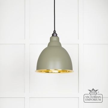 Brindle Pendant Light In Smooth Brass And Tump Finish 49518tu Main L