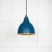 Brindle pendant light in Smooth brass and Upstream finish 49518u 1 l