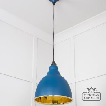 Brindle Pendant Light In Smooth Brass And Upstream Finish 49518u 3 L