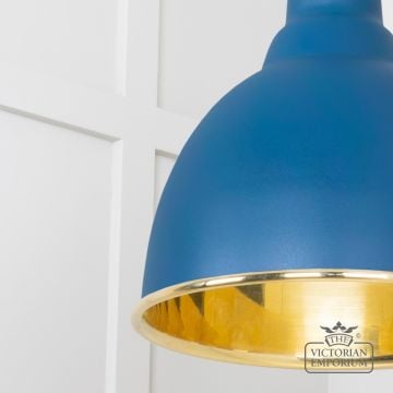 Brindle Pendant Light In Smooth Brass And Upstream Finish 49518u 4 L