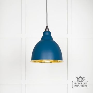 Brindle Pendant Light In Smooth Brass And Upstream Finish 49518u Main L