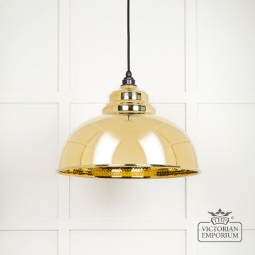 Harlow Pendant Light In Hammered Brass 49521 1 L