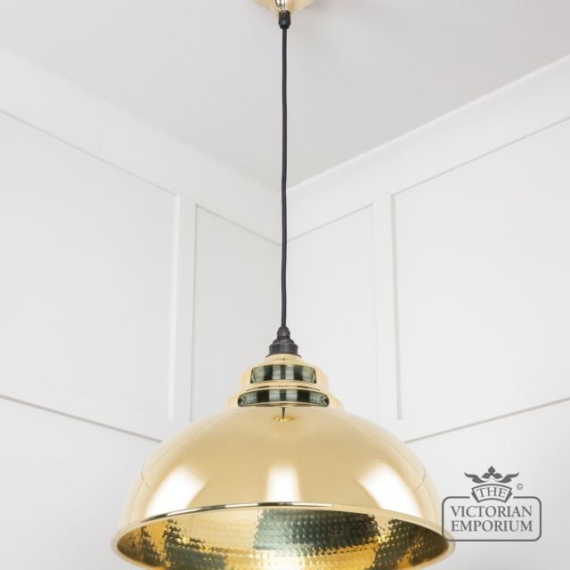 Harlow Pendant Light In Hammered Brass 49521 2 L