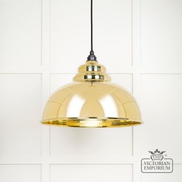 Harlow Pendant Light In Hammered Brass 49521 Main L