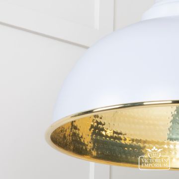 Harlow Pendant Light In Hammered Brass With Painted Bluff Exterior 49521bi 4 L
