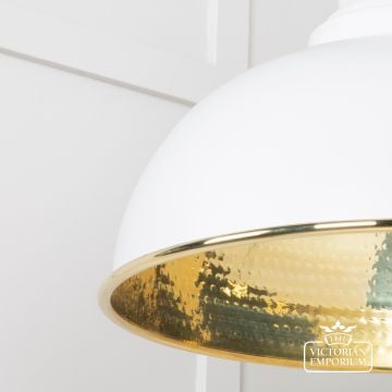Harlow Pendant Light In Hammered Brass With Painted Flock Exterior 49521f 4 L
