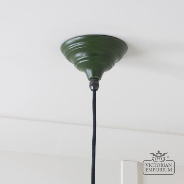 Harlow Pendant Light In Hammered Brass With Painted Heath Exterior 49521h 5 L