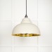 Harlow pendant light in hammered brass with painted Teasel exterior 49521te 1 l