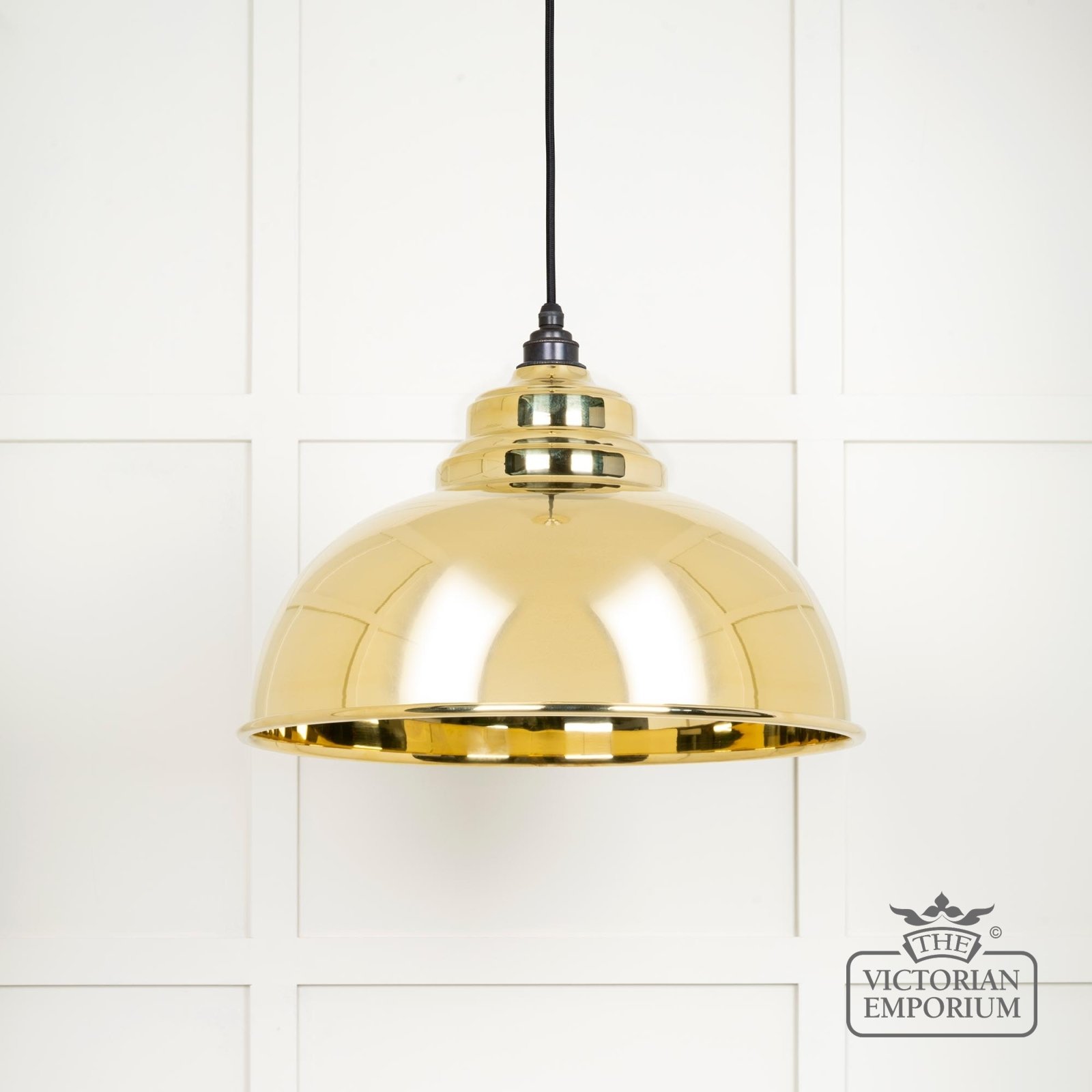 Harlow pendant light in smooth brass