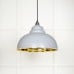 Harlow pendant light in smooth brass with painted Birch exterior 49522bi 1 l