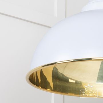Harlow Pendant Light In Smooth Brass With Painted Birch Exterior 49522bi 4 L