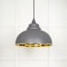 Harlow pendant light in smooth brass with painted Bluff exterior 49522bl 1 l