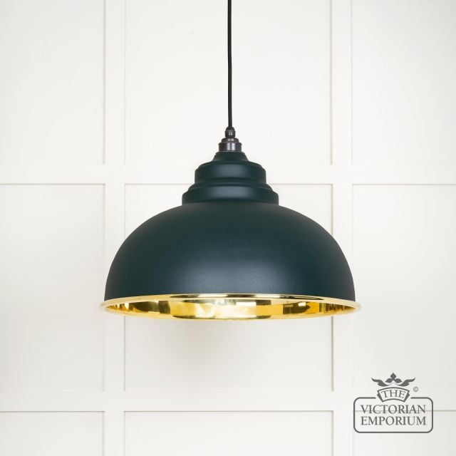 Harlow Pendant Light In Smooth Brass With Painted Dingle Exterior 49522di Main L