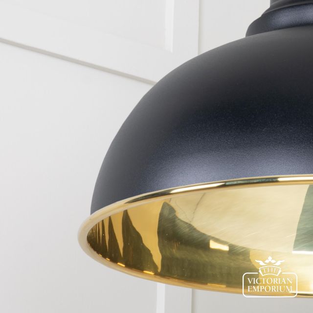 Harlow Pendant Light In Smooth Brass With Painted Black Exterior 49522eb 4 L