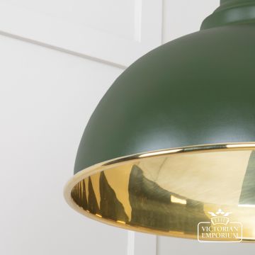Harlow Pendant Light In Smooth Brass With Painted Heath Exterior 49522h 4 L
