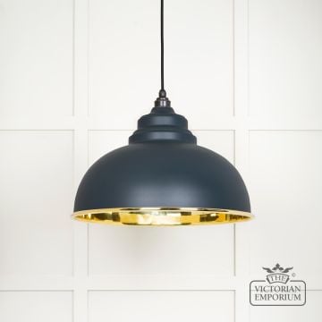 Harlow Pendant Light In Smooth Brass With Painted Soot Exterior 49522so Main L