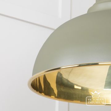 Harlow Pendant Light In Smooth Brass With Painted Tump Exterior 49522tu 4 L
