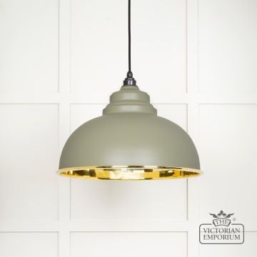 Harlow Pendant Light In Smooth Brass With Painted Tump Exterior 49522tu Main L