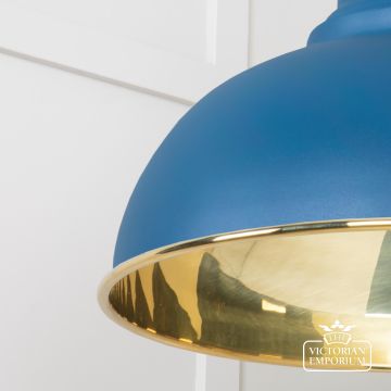 Harlow Pendant Light In Smooth Brass With Painted Upstream Exterior 49522u 4 L