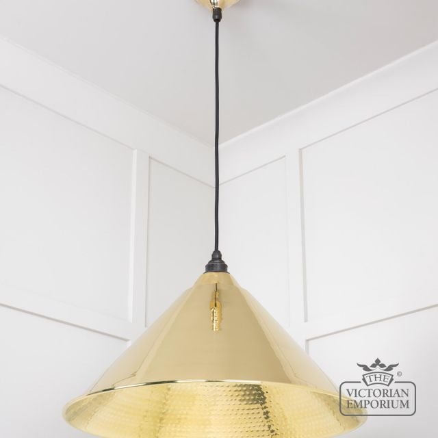 Hockliffe Pendant Light In Hammered Brass 49523 2 L
