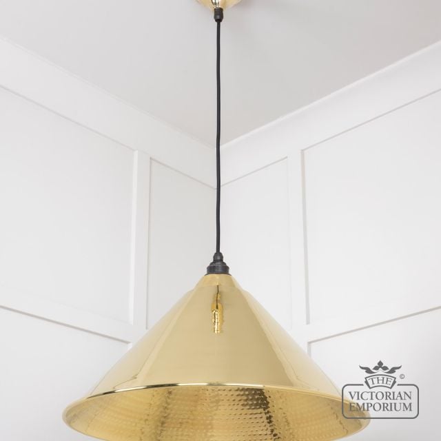 Hockliffe Pendant Light In Hammered Brass 49523 3 L