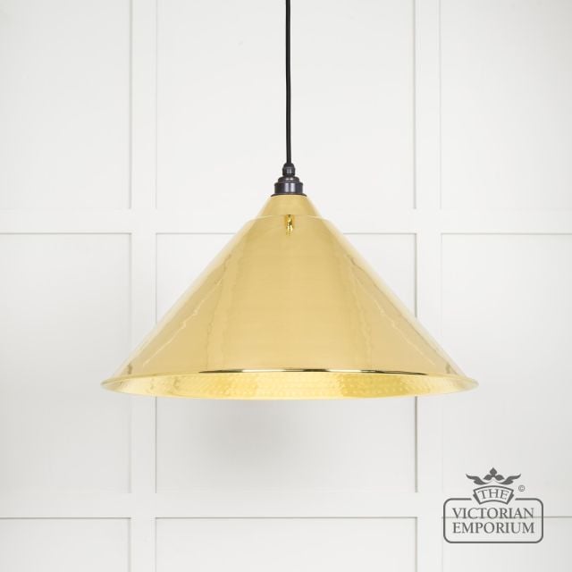 Hockliffe Pendant Light In Hammered Brass 49523 Main L