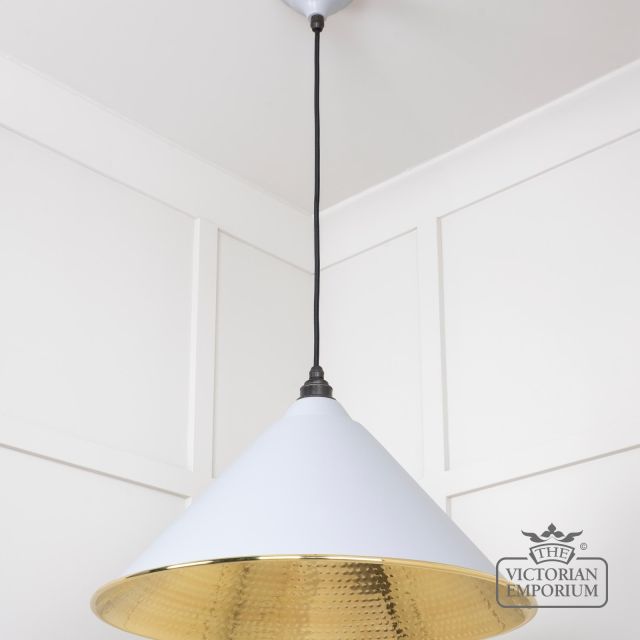 Hockliffe Pendant Light In Birch And Hammered Brass 49523bi 3 L