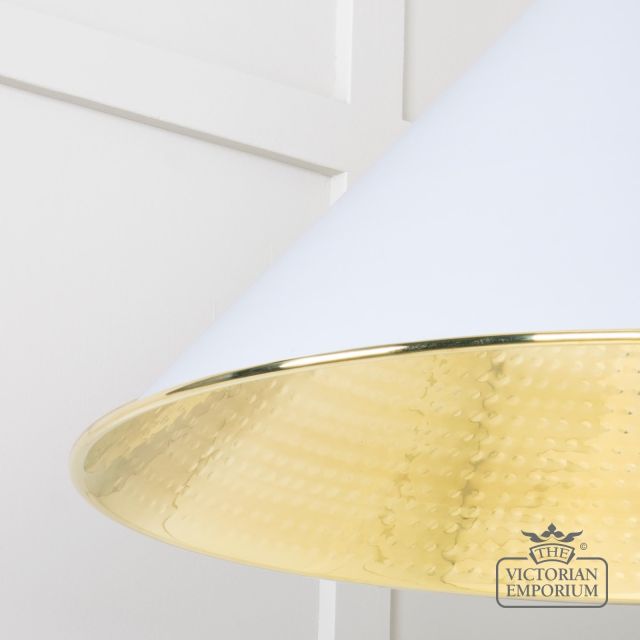 Hockliffe Pendant Light In Birch And Hammered Brass 49523bi 4 L