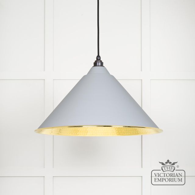 Hockliffe Pendant Light In Birch And Hammered Brass 49523bi Main L