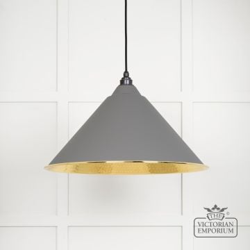 Hockliffe Pendant Light In Bluff And Hammered Brass 49523bl 1 L