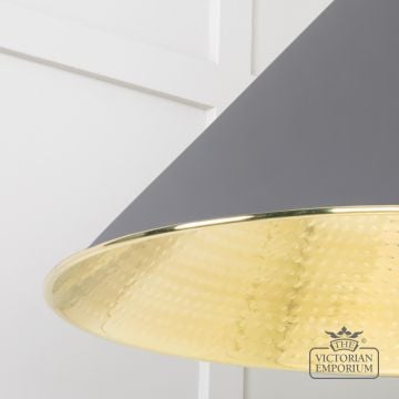 Hockliffe Pendant Light In Bluff And Hammered Brass 49523bl 4 L